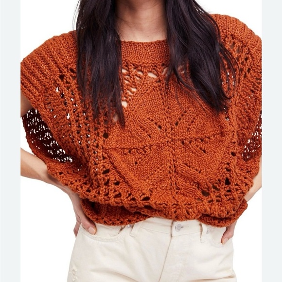 Free People Rust Knit Sweater - Picture 1 of 4
